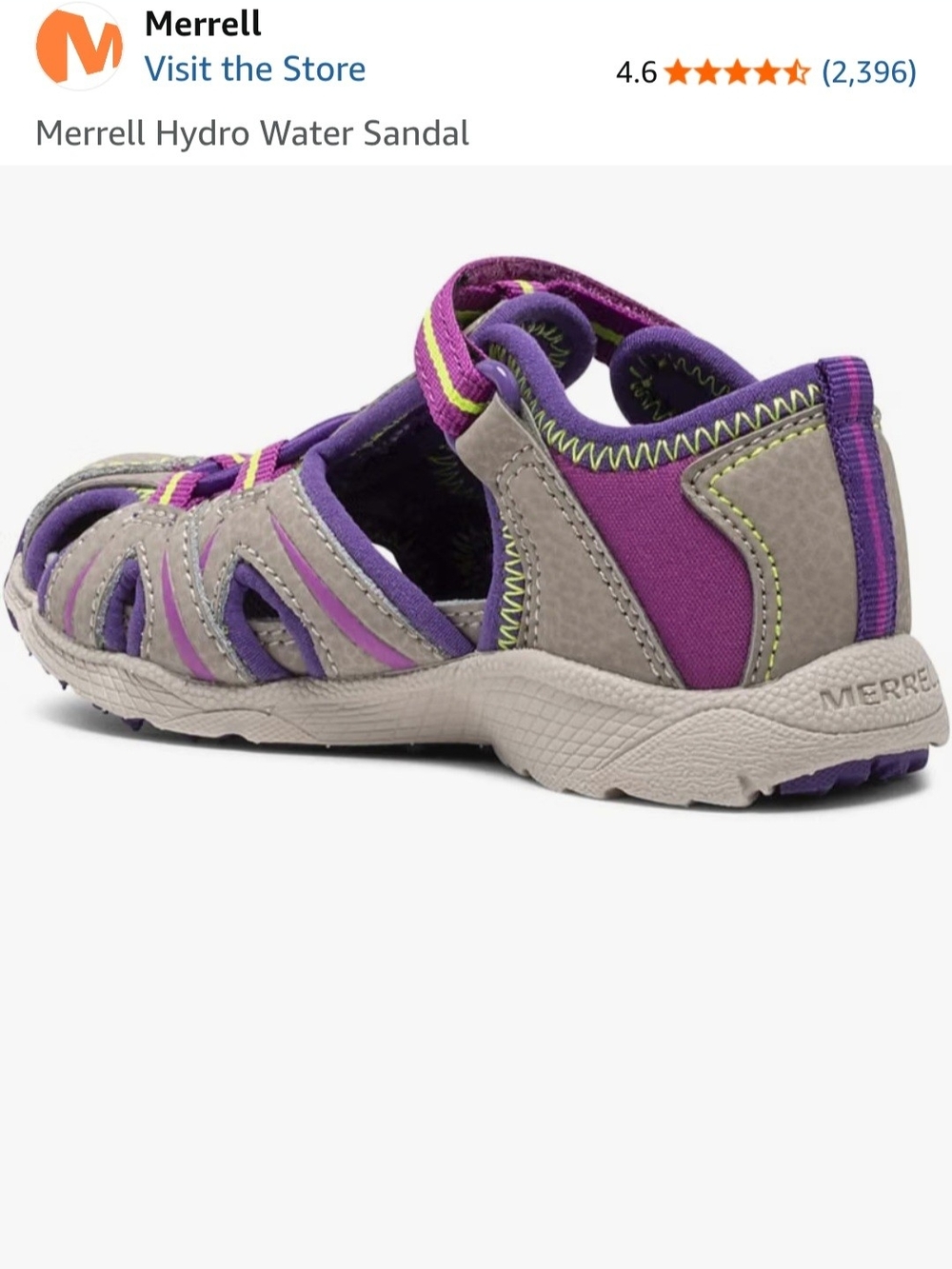 Brand NEW Merrell Kids Purple/Tan Hydro Water Sandal Merrell SZ 8 Little Kids